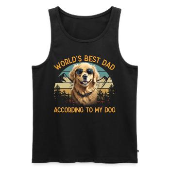 Welt Bester Hundepapa Golden Retriever Lustige - Männer Premium Bio Tank Top - Schwarz - Vorne - Michal (187cm)