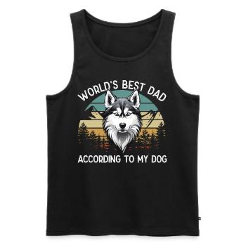 Welt Bester Hundepapa Siberian Husky Lustige - Männer Premium Bio Tank Top - Schwarz - Vorne - Michal (187cm)