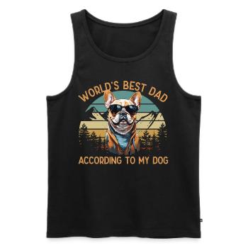 Meilleur chien au monde papa bouledogue français amour - Débardeur bio Premium Homme - noir - Devant - Michal (187cm)