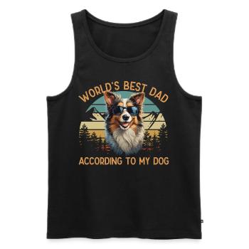 Meilleur design de berger australien de papa de chien au monde - Débardeur bio Premium Homme - noir - Devant - Michal (187cm)