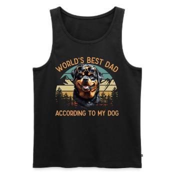 World Best Dog Dad Rottweiler Funny Motifs - Men's Premium Organic Tank Top - black - Front - Michal (187cm)