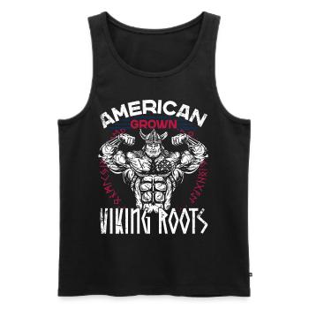 Viking nordique américain musclé - Débardeur bio Premium Homme - noir - Devant - Michal (187cm)