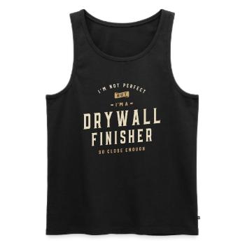 Proud Drywall Finisher - Men's Premium Organic Tank Top - black - Front - Michal (187cm)