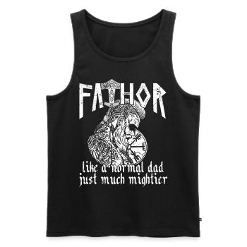 Viking Papa Vathor Père nordique puissant - Débardeur bio Premium Homme - noir - Devant - Michal (187cm)