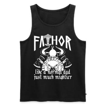 Wikinger Papa Vathor Mächtiger Nordischer Vater - Männer Premium Bio Tank Top - Schwarz - Vorne - Michal (187cm)