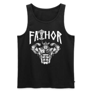 Wikinger Papa Vathor Muskulöser Nordischer Vater - Männer Premium Bio Tank Top - Schwarz - Vorne - Michal (187cm)