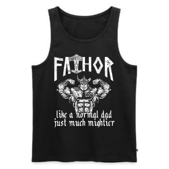 Viking Papa Vathor Père nordique puissant - Débardeur bio Premium Homme - noir - Devant - Michal (187cm)