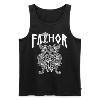 Wikinger Papa Vathor Nordische Runen Knoten - Männer Premium Bio Tank Top - Schwarz - Vorne - Michal (187cm)