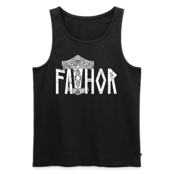 Wikinger Papa Stolzer Vathor Nordischer Vater - Männer Premium Bio Tank Top - Schwarz - Vorne - Michal (187cm)
