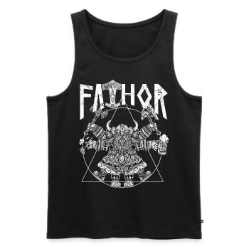 Wikinger Papa Vathor Lustiges Wikinger Design - Männer Premium Bio Tank Top - Schwarz - Vorne - AI Model Male 178 light (178cm)