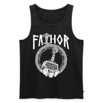 Viking nordique Papa Vathor Marteau Mjölnir - Débardeur bio Premium Homme - noir - Devant - Michal (187cm)