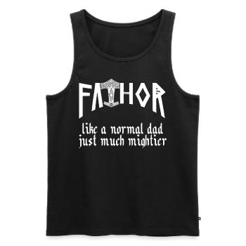 Wikinger Papa Vathor Nordischer Vater - Männer Premium Bio Tank Top - Schwarz - Vorne - Michal (187cm)