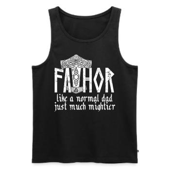 Wikinger Papa Vathor Wikinger Spruch Design - Männer Premium Bio Tank Top - Schwarz - Vorne - Michal (187cm)