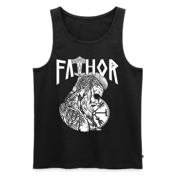 Stolzer Nordischer Wikinger Papa Vathor Vater - Männer Premium Bio Tank Top - Schwarz - Vorne - Michal (187cm)