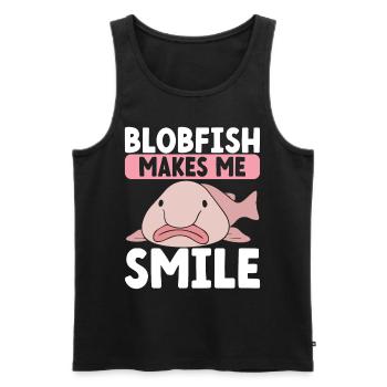 Poisson blob mignon poisson laid - Débardeur bio Premium Homme - noir - Devant - Michal (187cm)
