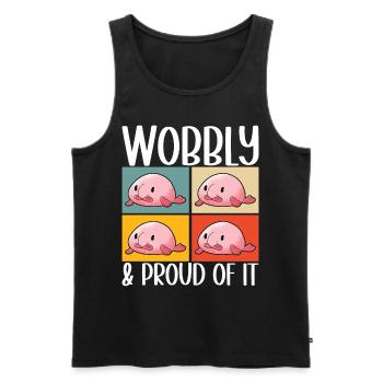 Cute Blob Fish Ugly Fish - Men's Premium Organic Tank Top - black - Front - Michal (187cm)