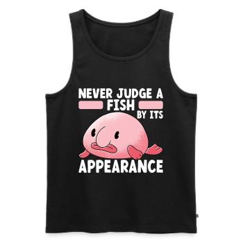 Poisson blob mignon poisson laid - Débardeur bio Premium Homme - noir - Devant - Michal (187cm)