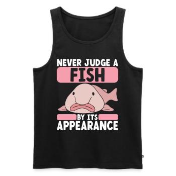 Cute Blob Fish Ugly Fish - Men's Premium Organic Tank Top - black - Front - Michal (187cm)