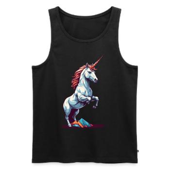 Licorne mignonne pour l’amante de la licorne - Débardeur bio Premium Homme - noir - Devant - AI Model Male 178 light (178cm)