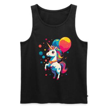Conception de couleurs vives d’amant de licorne - Débardeur bio Premium Homme - noir - Devant - Michal (187cm)