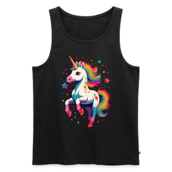 Unicorn Lover Design Funny Unicorns - Men's Premium Organic Tank Top - black - Front - Michal (187cm)