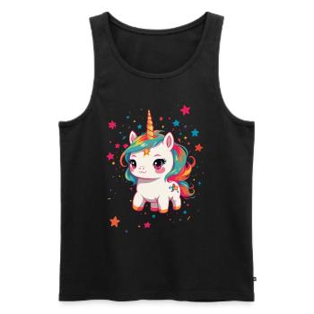 Unicorn Lover Design Funny Unicorns - Men's Premium Organic Tank Top - black - Front - Michal (187cm)