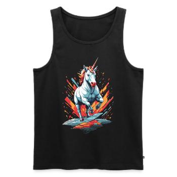 Unicorn Lover Design Funny Unicorns Cute - Men's Premium Organic Tank Top - black - Front - Michal (187cm)