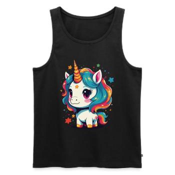 Unicorn Lover Design Funny Unicorns - Men's Premium Organic Tank Top - black - Front - Michal (187cm)