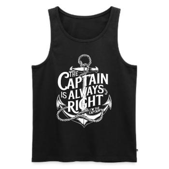 The captain always has quite funny nautical de - Men's Premium Organic Tank Top - black - Front - AI Model Male 178 light (178cm)