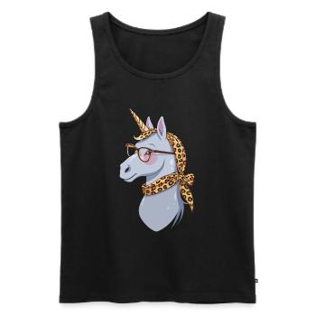 Licorne Maman Drôle Maman Fête des Mères Licornes - Débardeur bio Premium Homme - noir - Devant - Michal (187cm)