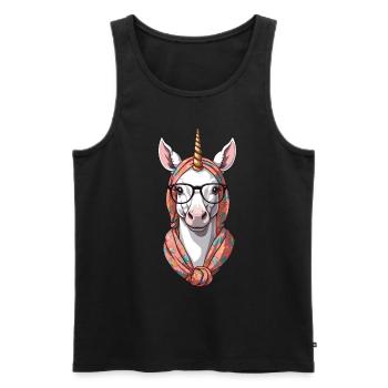 Une maman licorne licornes mère aimante - Débardeur bio Premium Homme - noir - Devant - Michal (187cm)