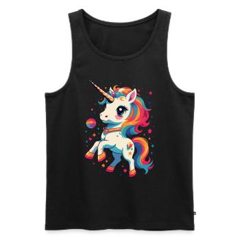 Funny Unicorns Great Fantasy Design - Men's Premium Organic Tank Top - black - Front - AI Model Male 178 light (178cm)