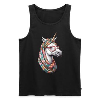 Maman Licorne Drôle Licornes Maman aimante - Débardeur bio Premium Homme - noir - Devant - Michal (187cm)