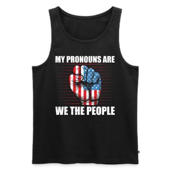 My PronPatriotic "we The People Pronouns"-t - Men's Premium Organic Tank Top - black - Front - AI Model Male 178 light (178cm)