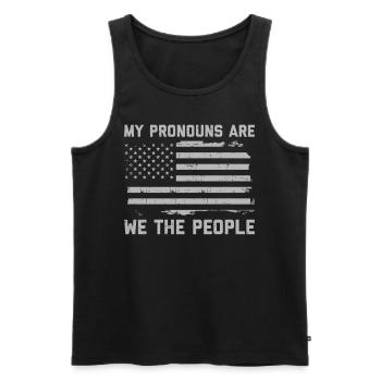 My PronPatriotic "we The People Pronouns"-t - Men's Premium Organic Tank Top - black - Front - AI Model Male 178 light (178cm)