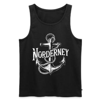 Norderney Nautisches Ankerdesign - Männer Premium Bio Tank Top - Schwarz - Vorne - AI Model Male 178 light (178cm)
