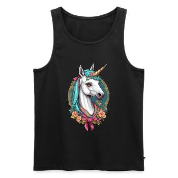 Maman Licorne Maman Drôle Maman Fête des Mères - Débardeur bio Premium Homme - noir - Devant - Michal (187cm)