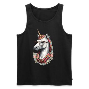 Unicorn Mom Funny Mom Unicorns Loving Mom - Men's Premium Organic Tank Top - black - Front - AI Model Male 178 light (178cm)