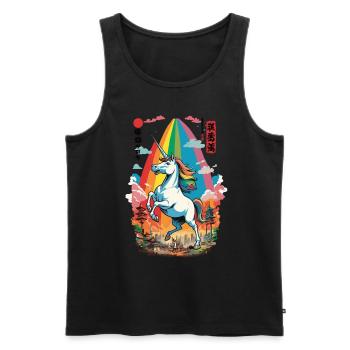 Japon Ukiyo-E Art Style Vintage Japonais - Débardeur bio Premium Homme - noir - Devant - Michal (187cm)