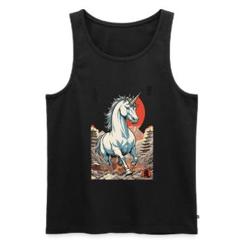 Japan Ukiyo-E Kunst Japanischer Vintage Stil - Männer Premium Bio Tank Top - Schwarz - Vorne - AI Model Male 178 light (178cm)