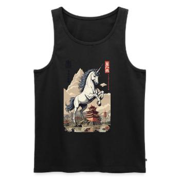 Japan Ukiyo-E Kunst Japanischer Vintage Stil - Männer Premium Bio Tank Top - Schwarz - Vorne - AI Model Male 178 light (178cm)