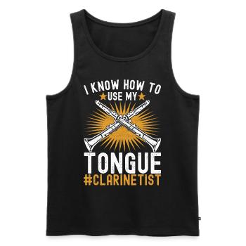 Clarinet Wind Instrument Clarinet player - Men's Premium Organic Tank Top - black - Front - AI Model Male 178 light (178cm)
