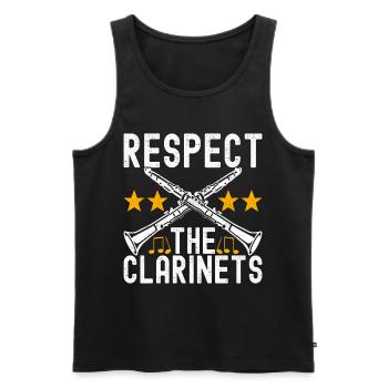 Clarinet Wind Instrument Clarinet player - Men's Premium Organic Tank Top - black - Front - AI Model Male 178 light (178cm)