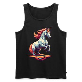 Funny Unicorns Unique Birthday Motif - Men's Premium Organic Tank Top - black - Front - AI Model Male 178 light (178cm)
