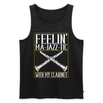 Clarinet Wind Instrument Clarinet player - Men's Premium Organic Tank Top - black - Front - AI Model Male 178 light (178cm)