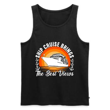 Croisière Vacances Bateau de croisière - Débardeur bio Premium Homme - noir - Devant - Michal (187cm)
