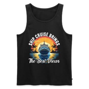 Croisière Vacances Bateau de croisière - Débardeur bio Premium Homme - noir - Devant - Michal (187cm)