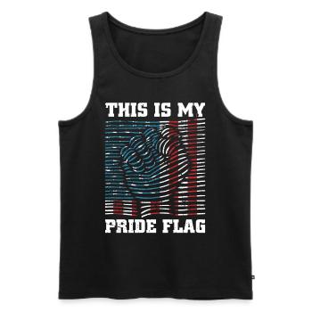 DiAmerican Pride Flag-t-shirt - Männer Premium Bio Tank Top - Schwarz - Vorne - AI Model Male 178 light (178cm)