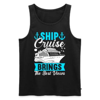 Croisière Vacances Bateau de croisière - Débardeur bio Premium Homme - noir - Devant - Michal (187cm)