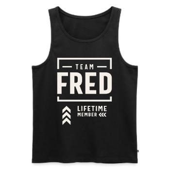 Team Fred Lifetime Member Funny Name Fred - Men's Premium Organic Tank Top - black - Front - AI Model Male 178 light (178cm)